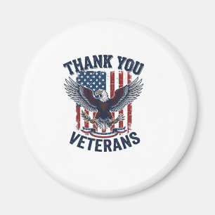 Danke Veteranen Patriotischer Adler Vintage Magnet