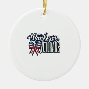 Danke Veteranen Patriotisches Band Vintage-Shirt_ Keramik Ornament