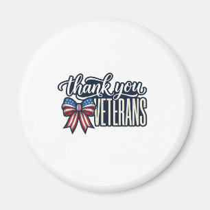 Danke Veteranen Patriotisches Band Vintage-Shirt_ Magnet