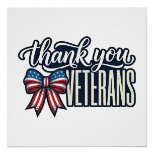 Danke Veteranen Patriotisches Band Vintage-Shirt_ Poster