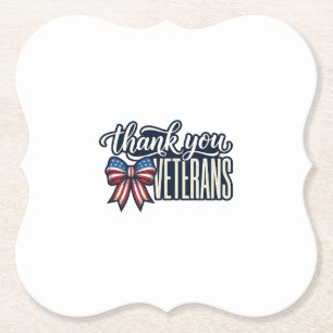 Danke Veteranen Patriotisches Band Vintage-Shirt_ Untersetzer