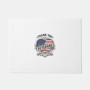 Danke Veteranen Patriotisches Herz Vektor Design_1 Fußmatte
