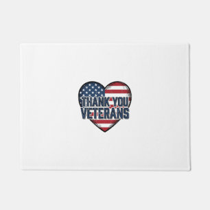 Danke Veteranen Patriotisches Herz Vintage-Design_ Fußmatte