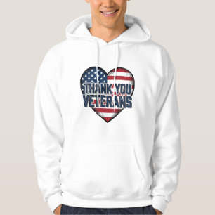 Danke Veteranen Patriotisches Herz Vintage-Design_ Hoodie