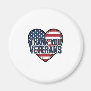 Danke Veteranen Patriotisches Herz Vintage-Design_ Magnet