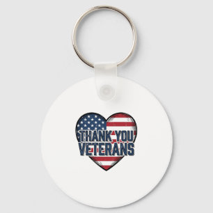 Danke Veteranen Patriotisches Herz Vintage-Design_ Schlüsselanhänger