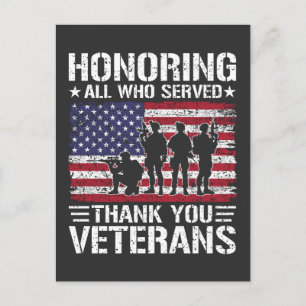 Danke Veteranen Patriotisches Militärdienst-Gesche Postkarte