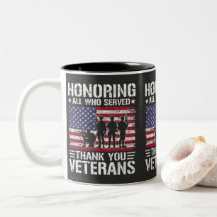 Danke Veteranen Patriotisches Militärdienst-Gesche Zweifarbige Tasse