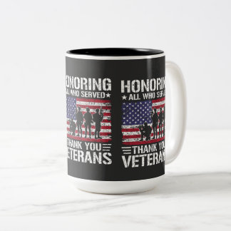 Danke Veteranen Patriotisches Militärdienst-Gesche Zweifarbige Tasse