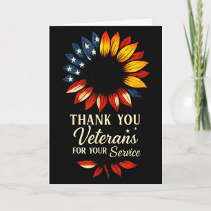 Danke Veteranen Sonnenblume Militärveteranen-Tag Karte