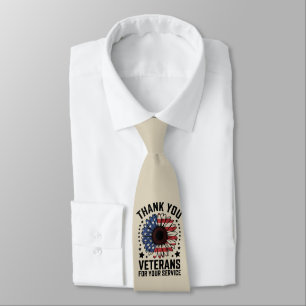 Danke Veteranen Sonnenblume Militärveteranen Tag Krawatte