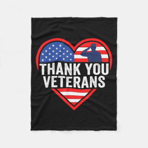 Danke Veteranen Tag Gedenktag Patriotisch Militär Fleecedecke
