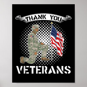 Danke Veteranen USA-Flagge Stolzer Soldat Gedenkst Poster