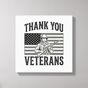 Danke Veteranen Vintage-Flagge Soldat Shirt Desi Leinwanddruck