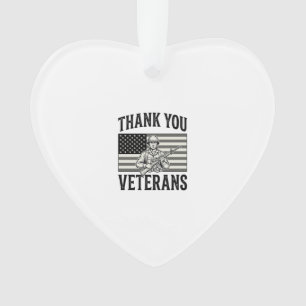 Danke Veteranen Vintage-Flagge Soldat Shirt Desi Ornament