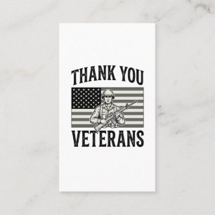 Danke Veteranen Vintage-Flagge Soldat Shirt Desi Visitenkarte