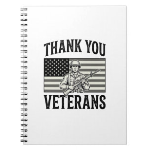 Danke Veteranen Vintage Flagge Soldat Shirt Design Notizblock
