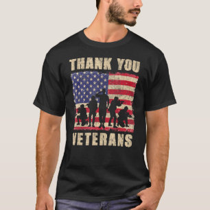 Danke Veterans amerikanische Flagge Patriotische M T-Shirt