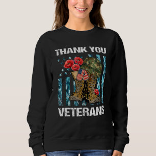 Danke Veterans Combat Boots Poppy Blume Veter Sweatshirt