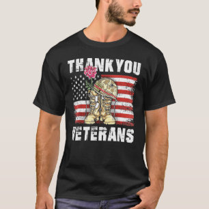 Danke Veterans Combat Boots Poppy Blume Veter T-Shirt