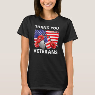 Danke Veterans Combat Boots Poppy Blume Veter T-Shirt