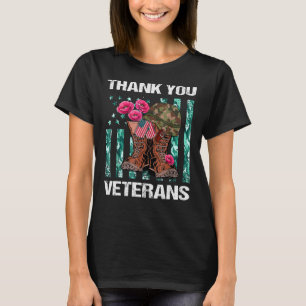 Danke Veterans Combat Boots Poppy Blume Veter T-Shirt