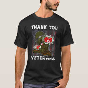 Danke Veterans Combat Boots Poppy Blume Veter T-Shirt