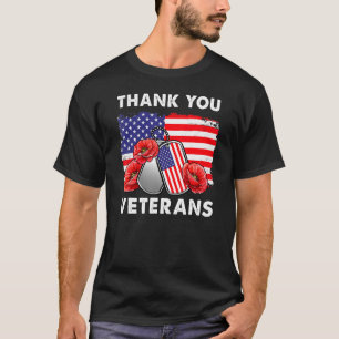 Danke Veterans Combat Boots Poppy Blume Veter T-Shirt