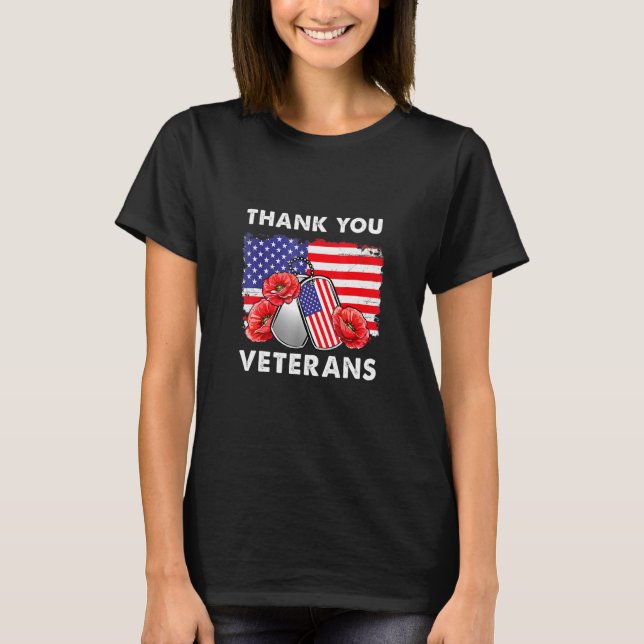 Danke Veterans Combat Boots Poppy Blume Veter T-Shirt (Vorderseite)