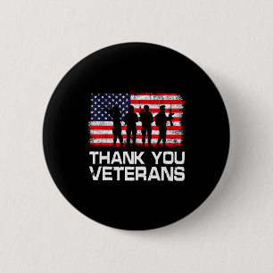 Danke Veterans Day USA-Flagge Patriotischer Soldat Button