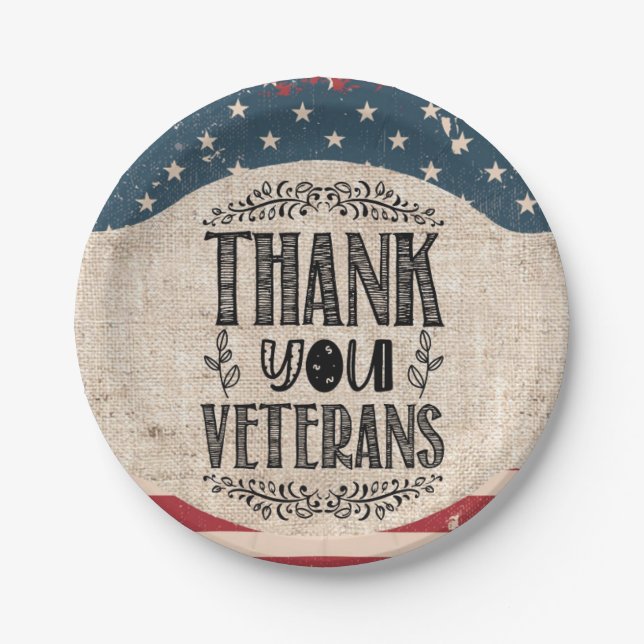 Danke Veterans Paper Plate Pappteller (Vorderseite)