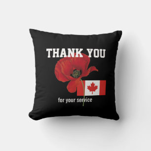 DANKE Veterans Servicemen Poppy CANADA Kissen