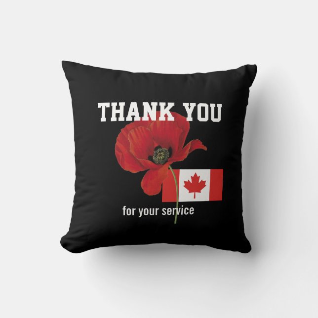 DANKE Veterans Servicemen Poppy CANADA Kissen (Vorderseite)