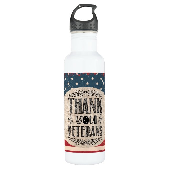 Danke Veterans Wasserflasche Edelstahlflasche (Vorderseite)