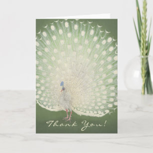 Danke   Vintage japanische Fine Art Peacock Card