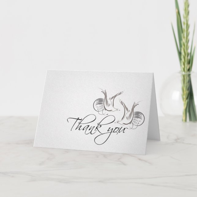 danke Vintage Liebevogel-Grußkarte (Vorderseite)