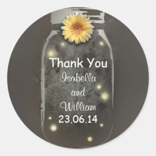 Danke Vintage Rustikal Whimsical Mason Glas Runder Aufkleber