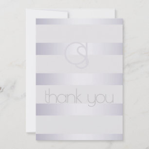 Danke - Violett Silber Schimmer Streifen Monogramm