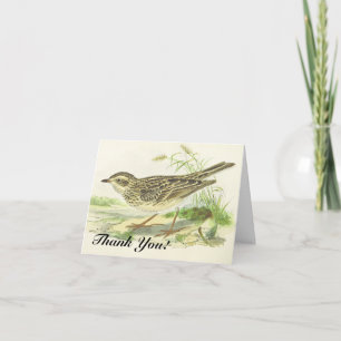 "Danke!", Vogel auf dem Boden stehend Karte