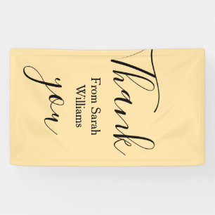Danke von add name gelbe Pastell Boho Hochzeit Banner