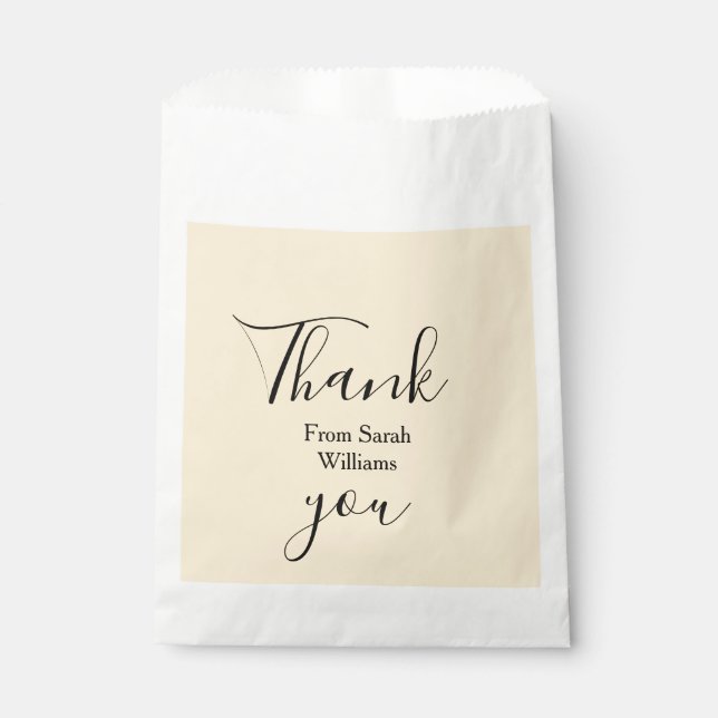 Danke von add name gelbe Pastell Boho Hochzeit Geschenktütchen (Vorderseite)