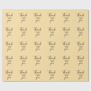 Danke von add name gelbe Pastellfarbe Boho-Hochzei Geschenkpapier