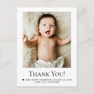 Danke von Baby-Foto-Geburtsankündigung Postkarte
