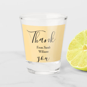 Danke von Name hinzufügen gelbe Pastell Boho-Hochz Schnapsglas