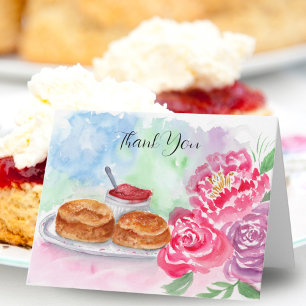 Danke Wasserfarben Scones Mit Pfingstrosen Karte