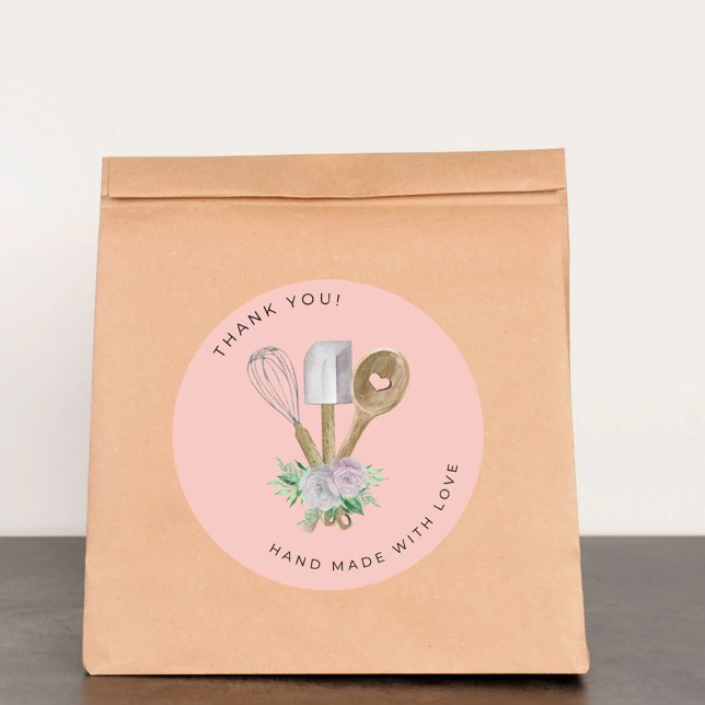 Danke Watercolor Bakery  Runder Aufkleber (Von Creator hochgeladen)
