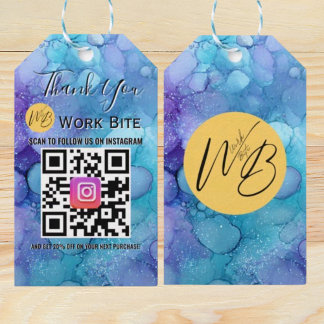 Danke Watercolor Business Instagram Qr Code Geschenkanhänger