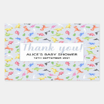 Danke Watercolor Dinosaur Pattern Baby Dusche