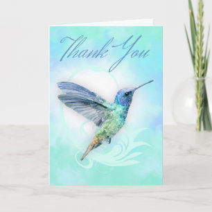 Danke - Watercolor Hummingbird Print Card