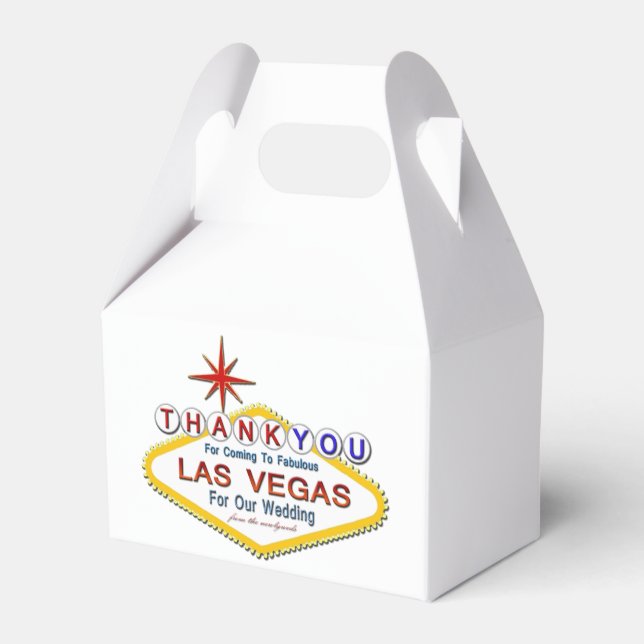 Danke, Wedding In Las Vegas Gefallen Box Geschenkschachtel (Vorderseite)